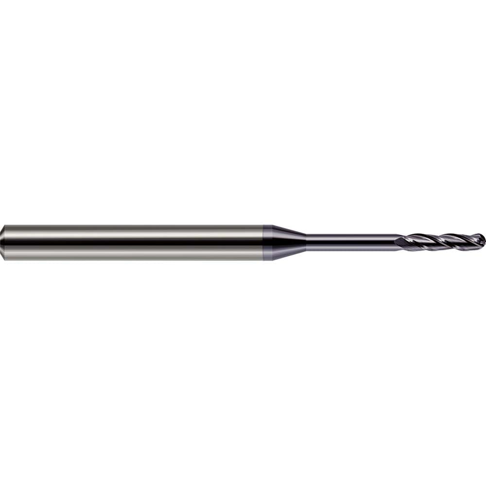 Harvey Tool 13830-C3 Ball End Mill: 0.03" Dia, 0.15" LOC, 3 Flute, Solid Carbide Image