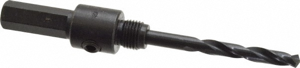 Hole Saw Arbor: Straight Shank, Drill Pilot - 13 mm Min Chuck, Quick-Change Attachment