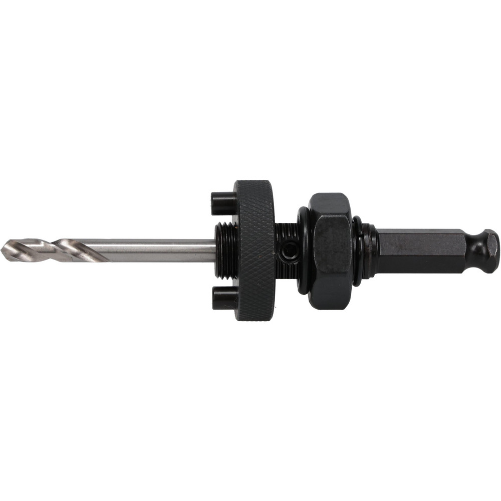 Hole Saw Arbor: 6" Saw Dia, Straight Shank, Drill Pilot