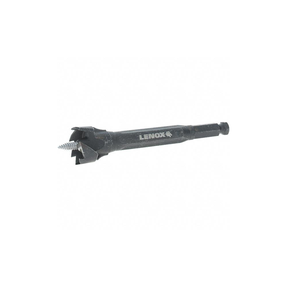 Lenox 11/8", 7/16" Hex Shank, Bright Finish, Steel Self Feed Drill