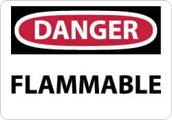 Danger - Flammable, Pressure Sensitive Vinyl Fire Sign