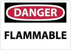 Danger - Flammable, Rigid Plastic Fire Sign