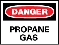 Chemical & Hazardous Material Sign: Rectangle, DANGER, Propane Gas - Plastic, Wall, 10" High, 14" Wide