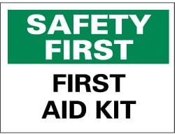 First Aid Sign: Rectangle, 