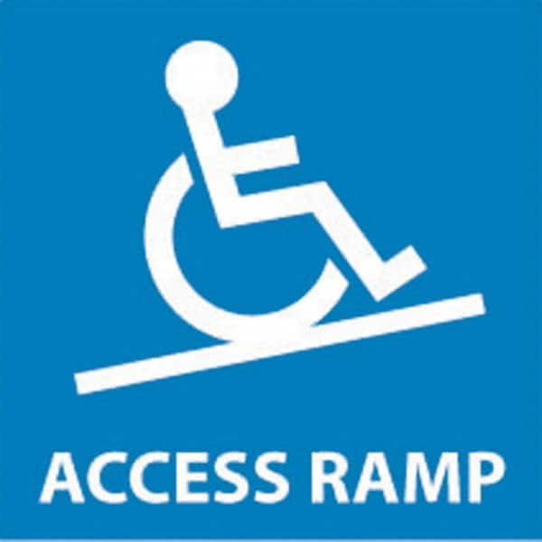Access Ramp, 7" Wide x 7" High, Plastic Sign