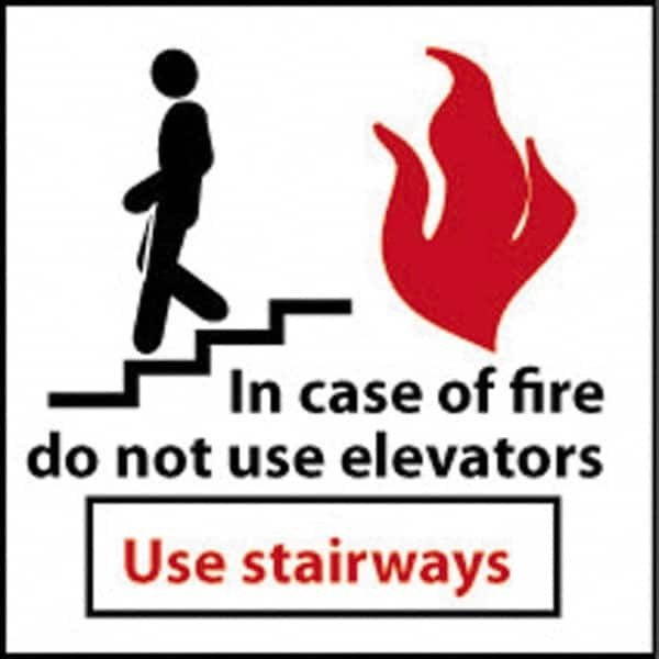 Exit & Fire Sign: "In Case of Fire - Do Not Use Elevators - Use Stairways"