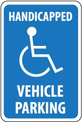 ADA Traffic & Parking Sign: Rectangle, "Handicapped Vehicle Parking"
