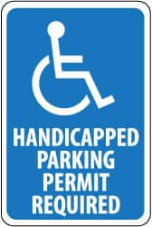 ADA Traffic & Parking Sign: Rectangle, "Handicapped Parking - Permit Required"