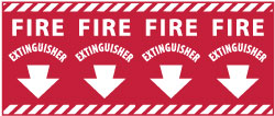 Fire Sign: Fire Extinguisher - Vinyl, Adhesive-Backed, 12" High, 24" Wide