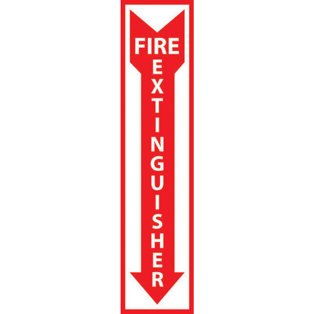 Fire Sign: Fire Extinguisher - Plastic, Wall, 18" High, 4" Wide