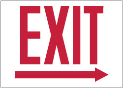 Exit, Pressure Sensitive Vinyl Exit Sign