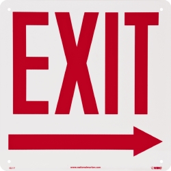 Safety Signs: Sign Type: Exit - Plastic, Wall, 10" High, 10" Wide