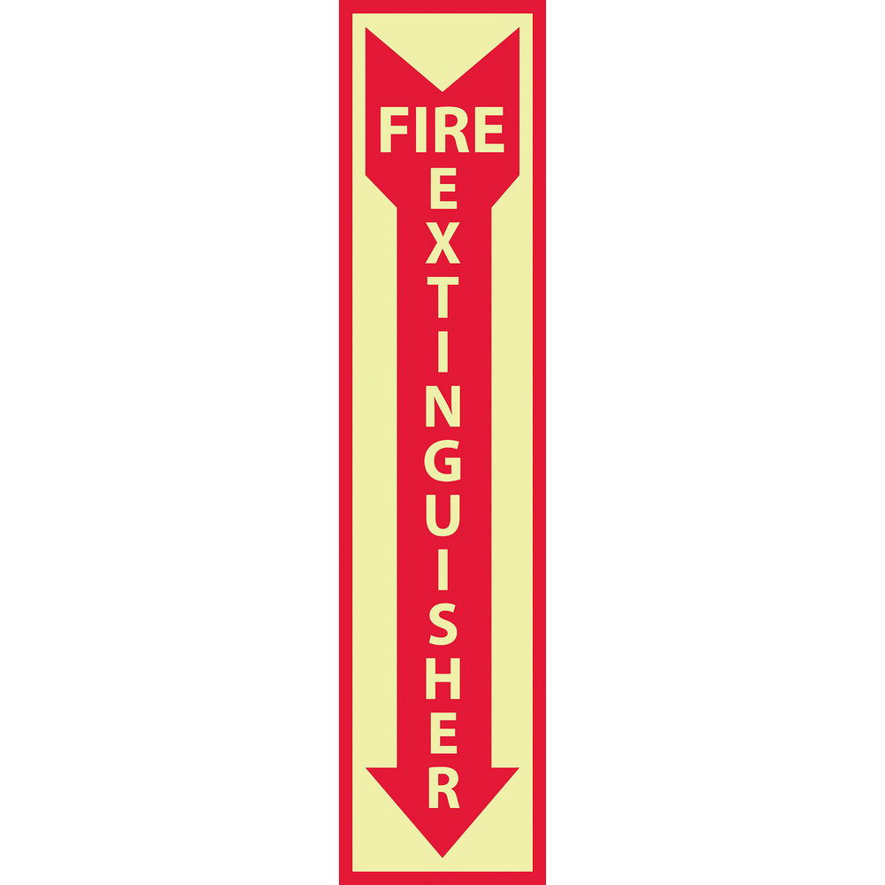 Fire Sign: Fire Extinguisher - Vinyl, Adhesive-Backed, 18" High, 4" Wide