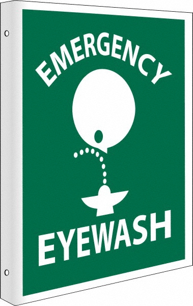 First Aid Sign: Rectangle, "Emergency Eye Wash"