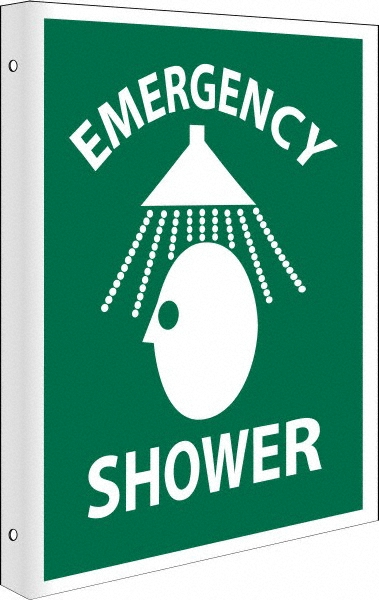 Sign: Rectangle, "Emergency Shower"