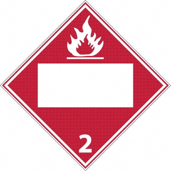 Flammable Gas, 10-3/4" Wide x 10-3/4" High, Rigid Plastic Placard