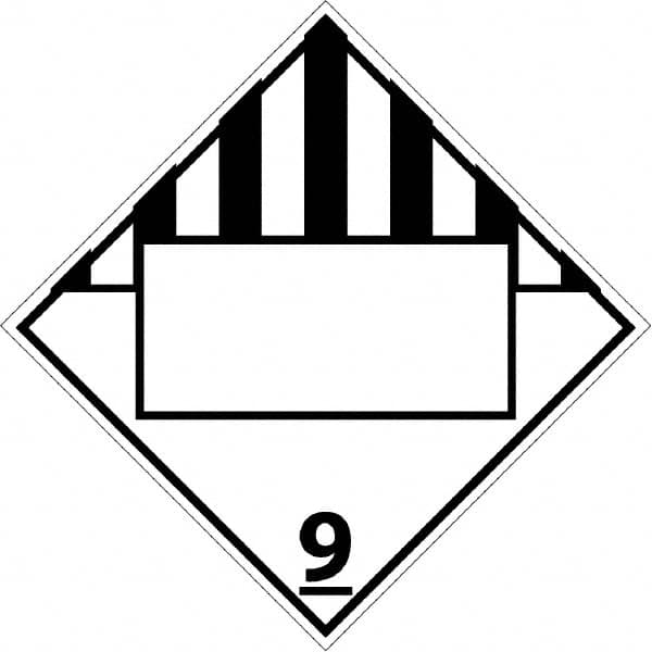 DOT - Shipping & Vehicle - 9, 10-3/4" Wide x 10-3/4" High, Rigid Plastic Placard