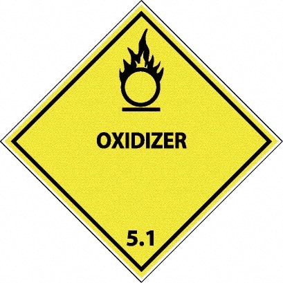 25 Qty 1 Pack Oxidizer DOT Shipping Label