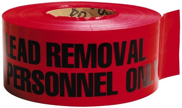 1,000' Long x 3" Wide Roll, Polyethylene, Red Barricade Tape