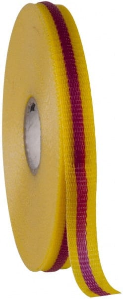 3/4" Wide Roll, Woven Polyethylene, Magenta & Yellow Barricade Tape