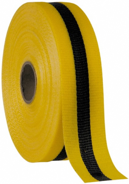 Barricade Tape: Black & Yellow,  Message:" Blank", 2" Width, 200' Length - 25 mil, Polyethylene