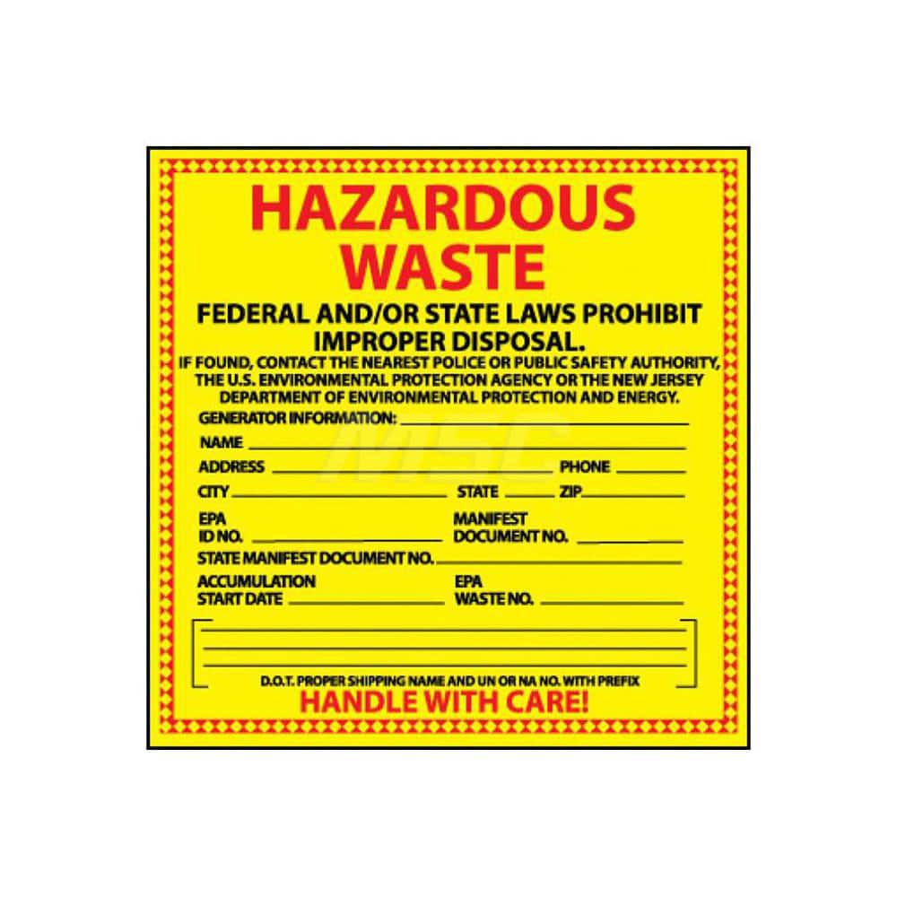 Accuformnmc Hazardous Material Label Hazardous Waste Federal Or