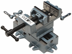 Horizontal Drill Press Vise: 5" Jaw Width, 5" Jaw Opening - 8-1/2" OAL, 6" OAH, Cross-Slide, Cast Iron