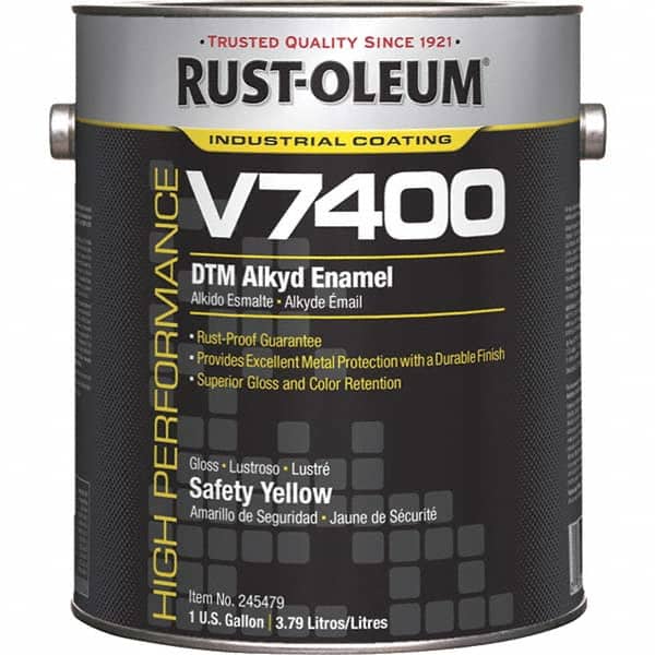 Rust-Oleum 245479 Alkyd Enamel Paint: 1,280 fl oz, Gloss, Safety Yellow 