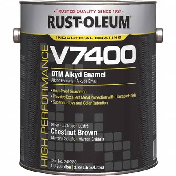 Rust-Oleum 245380 Alkyd Enamel Paint: 1,280 fl oz, Gloss, Chestnut Brown 