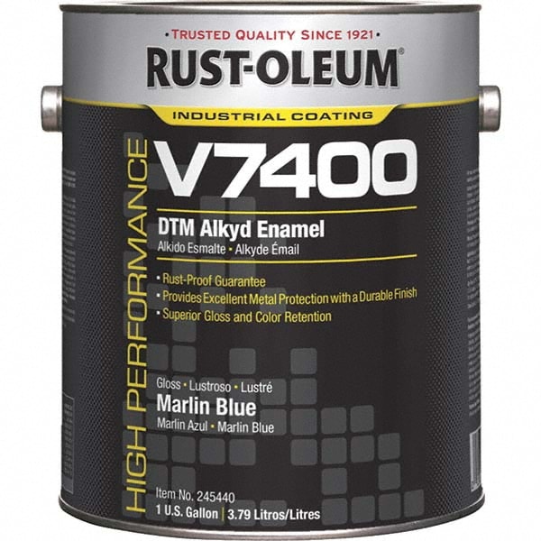 Rust-Oleum 245440 Alkyd Enamel Paint: 1,280 fl oz, Gloss, Marlin Blue 