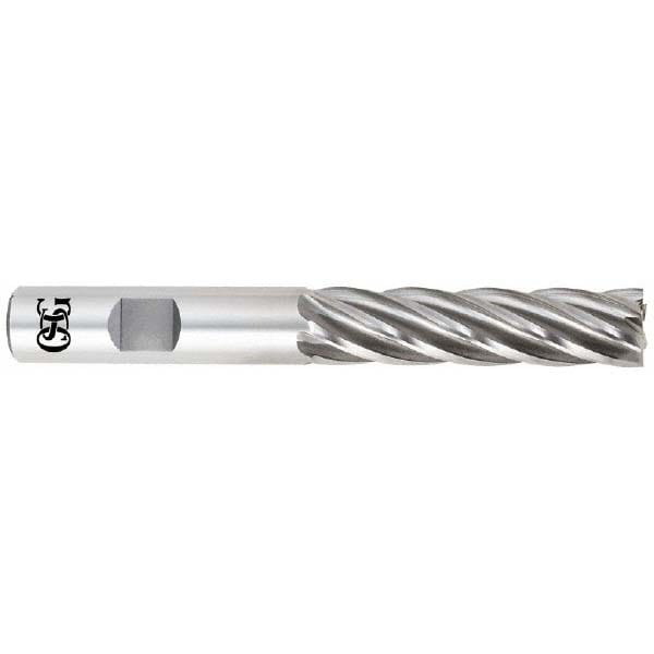 OSG 5455300 Square End Mill: 1-1/4 Dia, 4 LOC, 1 Shank Dia, 6-1/2 OAL, 6 Flutes, Cobalt Image