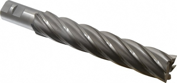 OSG 5576200 Square End Mill: 1-1/2 Dia, 8 LOC, 1-1/4 Shank Dia, 10-1/2 OAL, 6 Flutes, Cobalt Image