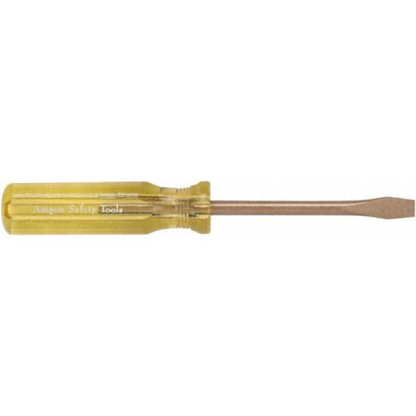 Ampco S-38 Slotted Screwdriver: 1/4" Width, 7-5/8" OAL, 4" Blade Length 