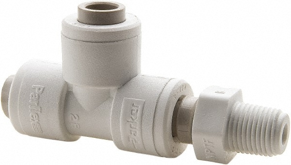 Parker PP8MRS6 Push-To-Connect Tube Fitting: Male Swivel Run Tee, 3/8" Thread, 1/2" OD Image