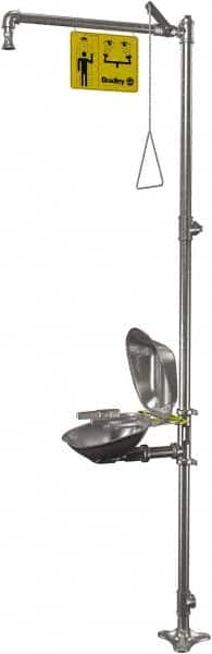 Bradley S19314SC 1-1/4" Inlet, 22 GPM shower Flow, Drench shower, Eye & Face Wash Station 
