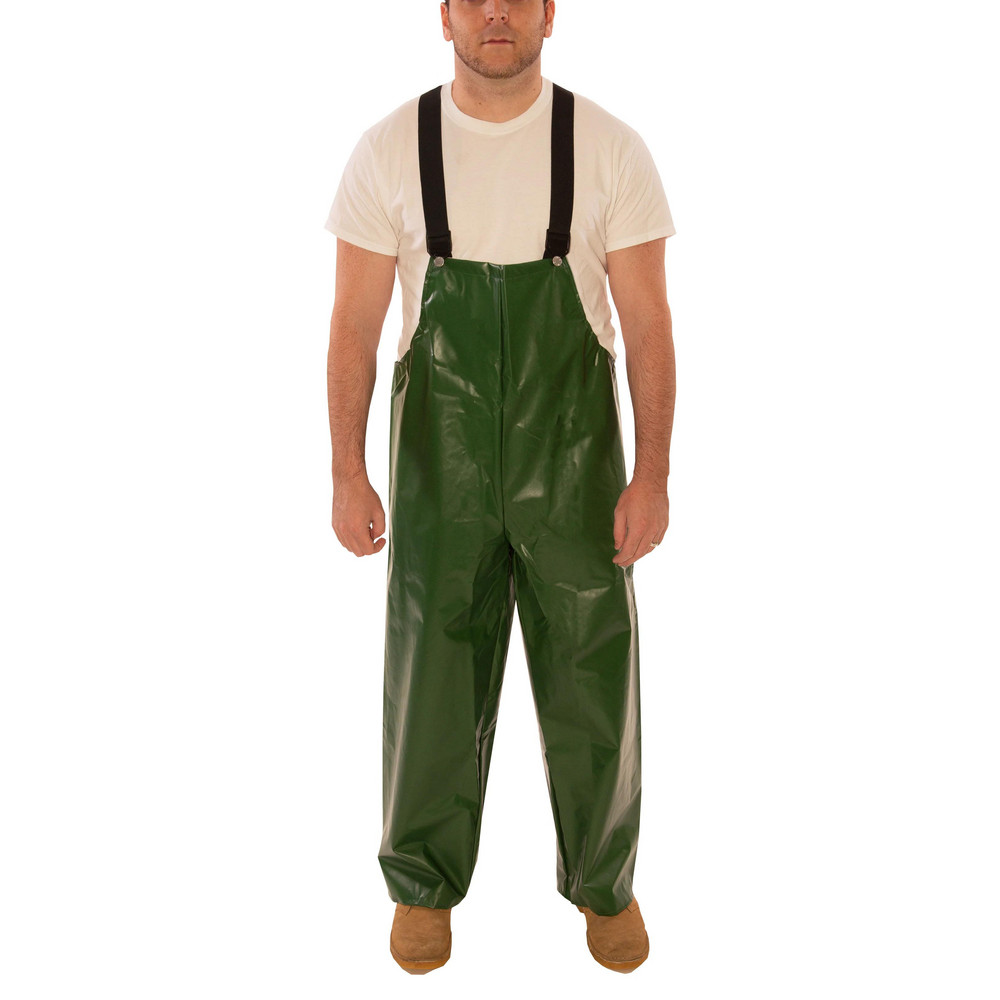 Rain Bib Overalls: Size Small, Green, Nylon