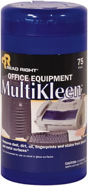 READ RIGHT General Purpose Wipes: Pre-Moistened, 75 Ct - Pop-Up, 6.38" Long, 5.0000" Wide, White | Part #REARR1407