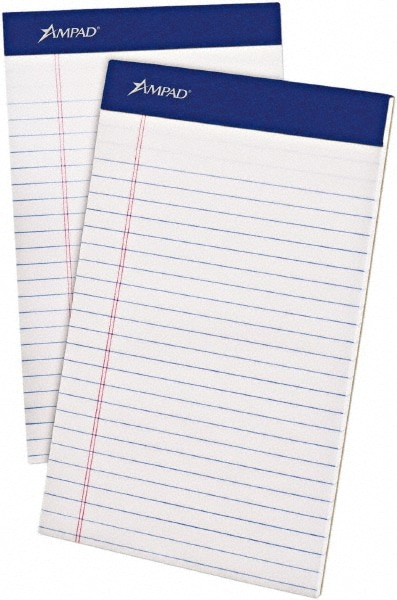 Writing Pad: 50 Sheets, Jr. Legal Ruled, White Paper