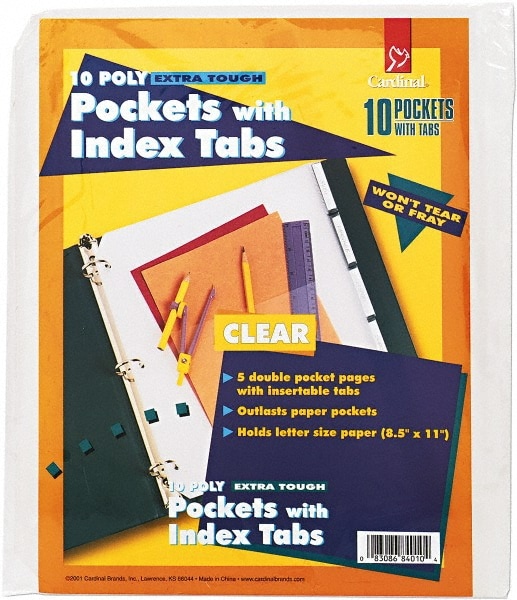 3 Hole Punched 5 Tab Poly Index Dividers