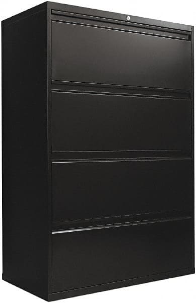 4 Drawer Black Steel Lateral File, Metal File Cabinet 4 Drawer Horizontal