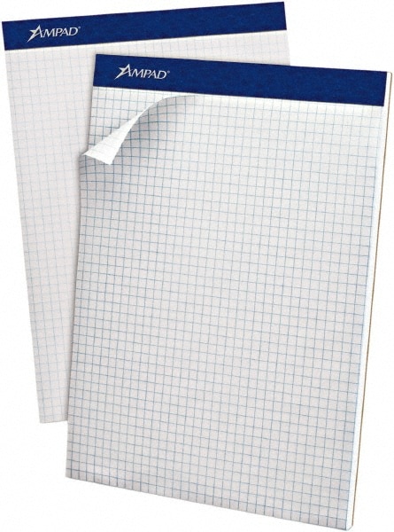 Quadrille Writing Pad: 100 Sheets, Quadrille Ruled, White Paper, Perforated Binding