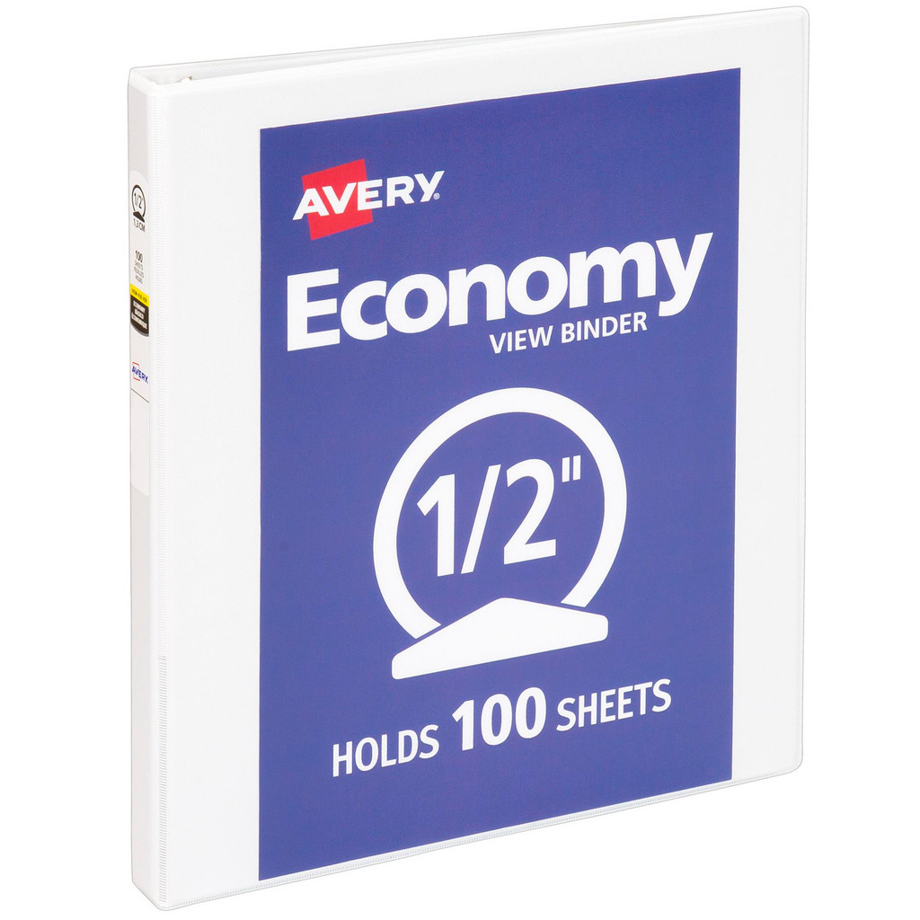 AVERY View Binder: White - Vinyl, White | 12-Pack | Part #05706