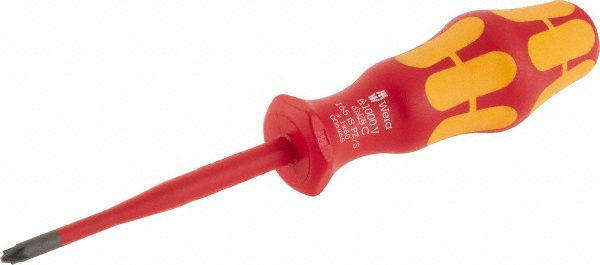 Wera #1, 7-1/4" OAL, Insulated Phillips Screwdriver - 3-1/8" Handle Length, Round Shank, Ergonomic Handle | Part #05006465001