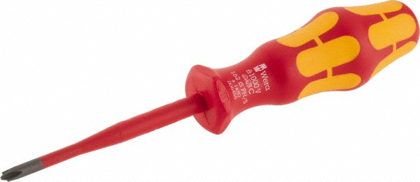Wera #1, 7-1/4" OAL, Insulated Phillips Screwdriver - 3-1/8" Handle Length, Round Shank, Ergonomic Handle | Part #05006455001