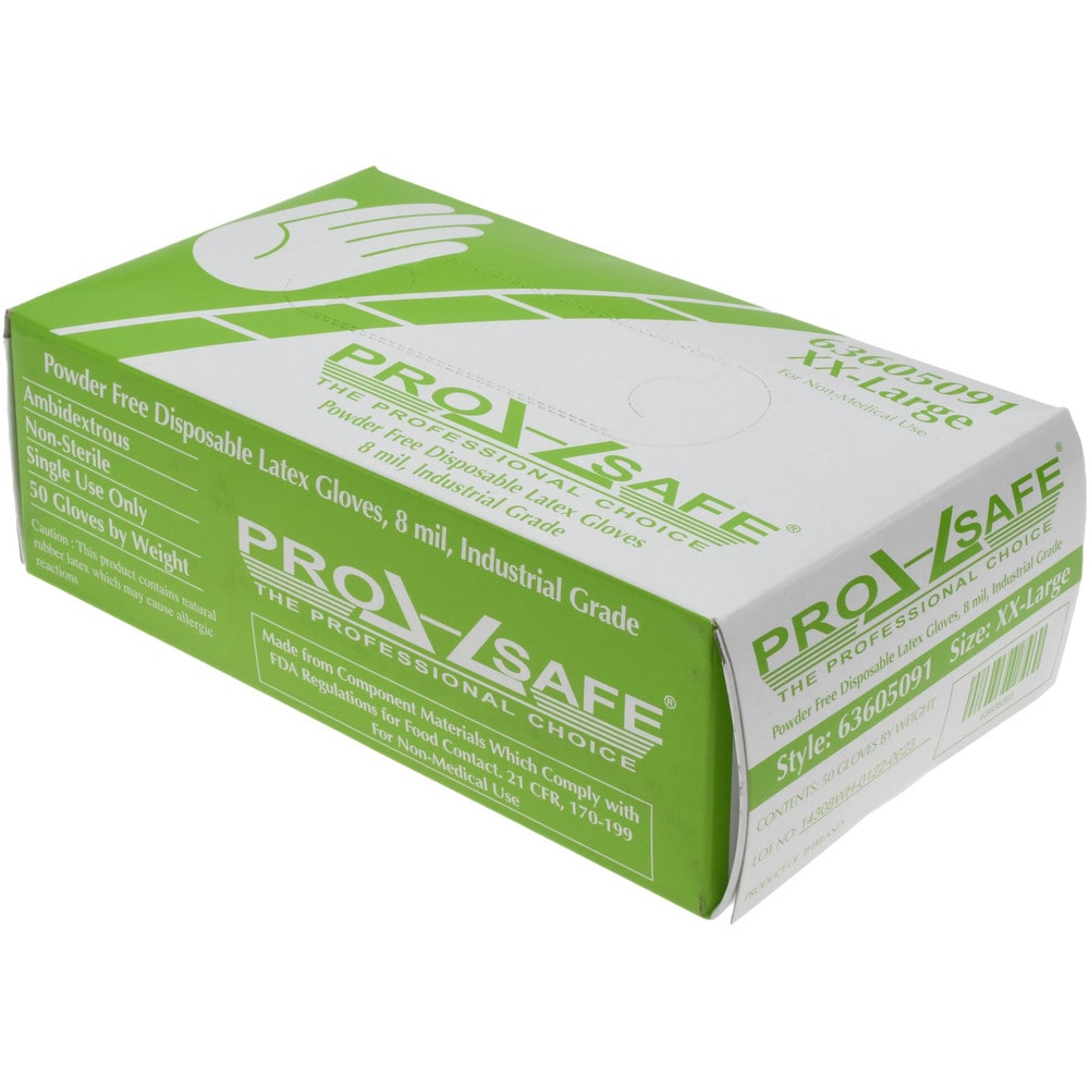 Disposable Gloves: Size 2X-Large, 8 mil, Latex
