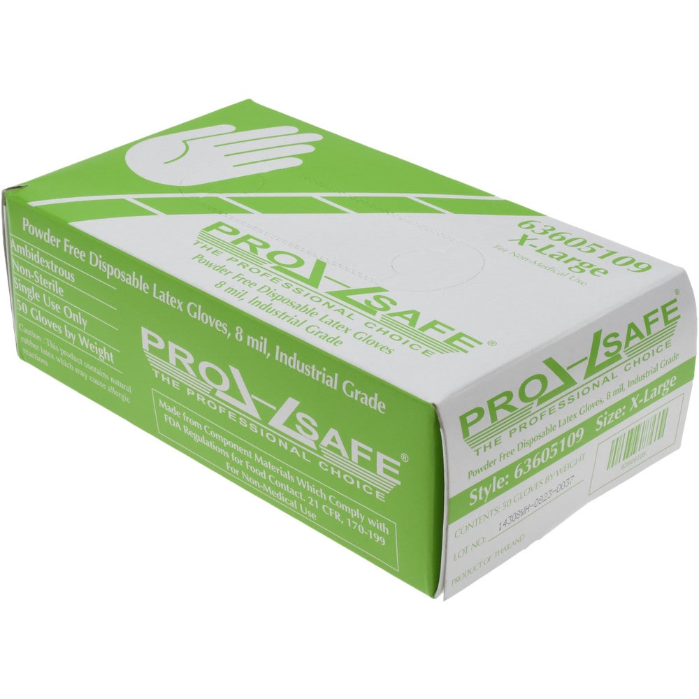 Disposable Gloves: Size X-Large, 8 mil, Latex
