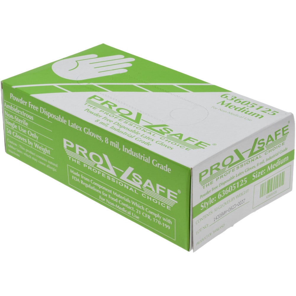 Disposable Gloves: Size Medium, 8 mil, Latex