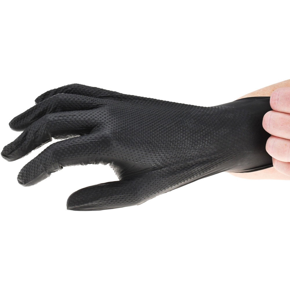 Disposable Gloves:  Size Medium,  8.00 mil,  Nitrile,  Industrial Grade,