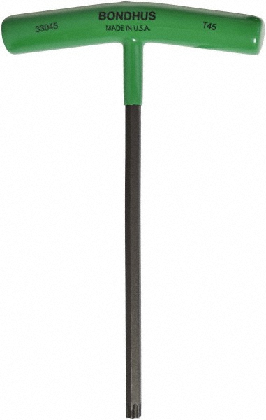 Torx Key: T-Handle, T45, 8.1" OAL, Steel