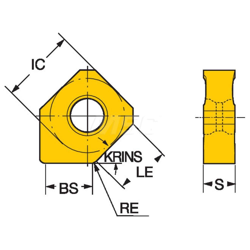 Sandvik Coromant - Milling Insert: 345n-1305e-kw8 1020 1020, Solid 